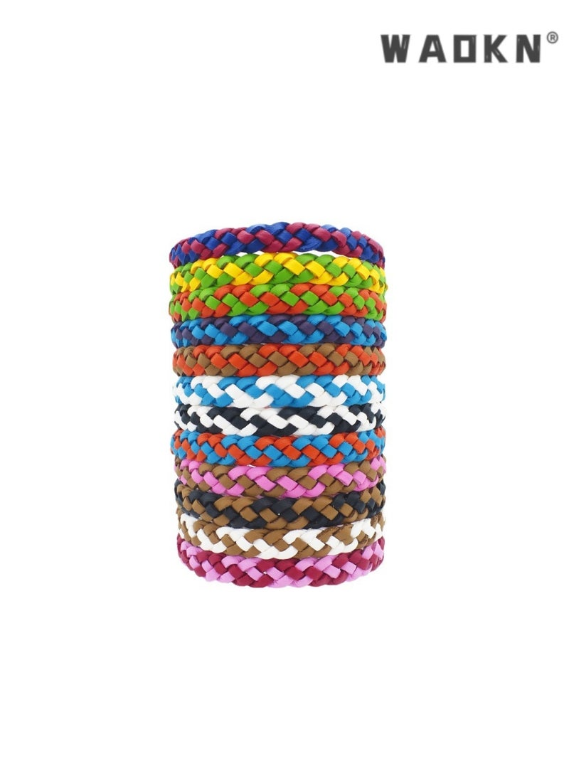 WAOKN Mosquito Repellent Bracelet 12 Pcs, Insect Mosquito Killer Natural Ingredient for Adults,Solid Color Leather Insect & Bug Repellent Wrist Bands for Kids & Adults Outdoor Camping Fishing Traveling, Long-lasting 300 Hours for Adults and Children - Image 4