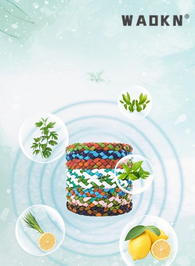 WAOKN Mosquito Repellent Bracelet 12 Pcs, Insect Mosquito Killer Natural Ingredient for Adults,Solid Color Leather Insect & Bug Repellent Wrist Bands for Kids & Adults Outdoor Camping Fishing Traveling, Long-lasting 300 Hours for Adults and Children - Image 5