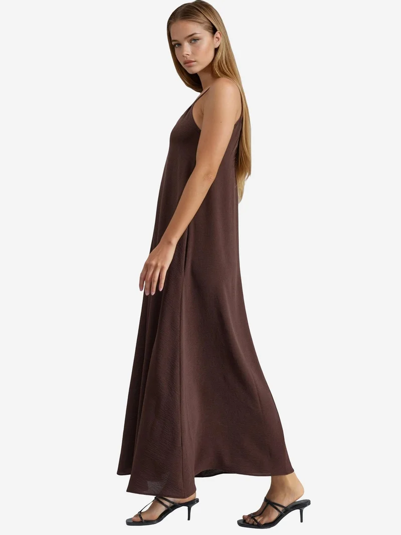 Hiccup Mocha Brown A-Form Maxi Dress for Women | Best Price UAE