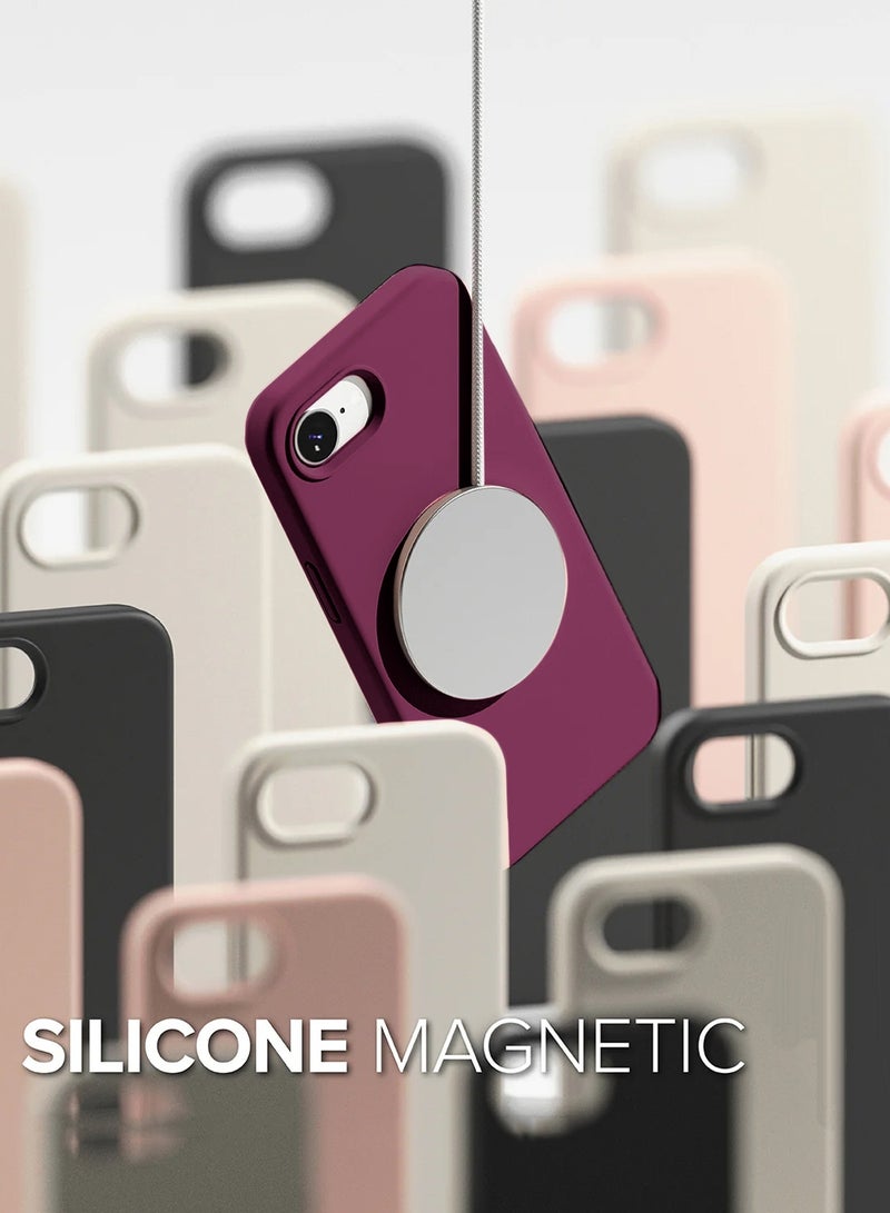 Wtech Apple iPhone 17e 5G 2026 Premium Soft Liquid Silicone Case Cover (MCRPSN) - Plum - Image 3