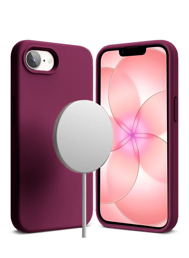 Wtech Apple iPhone 17e 5G 2026 Premium Soft Liquid Silicone Case Cover (MCRPSN) - Plum - Image 2