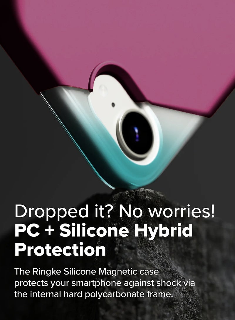 Wtech Apple iPhone 17e 5G 2026 Premium Soft Liquid Silicone Case Cover (MCRPSN) - Plum - Image 5