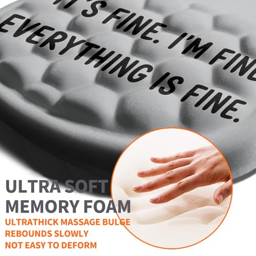 Armanza Ergonomic Joint Wrist Support Mouse Pad with Memory Foam Cushion Massage Bump, Carpal Tunnel Pain Relief Mousepad Slope Design for Wrist Rest, 11.8x7.9 in, Funny Coffee Cat - Image 3