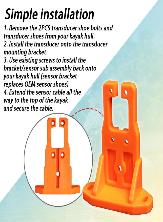 Ciuouient Kayak Part Kayak mounting Bracket,Transducer Mount Bracket Compatible with Old Town Sportsman Kayaks (Orange) - Image 5