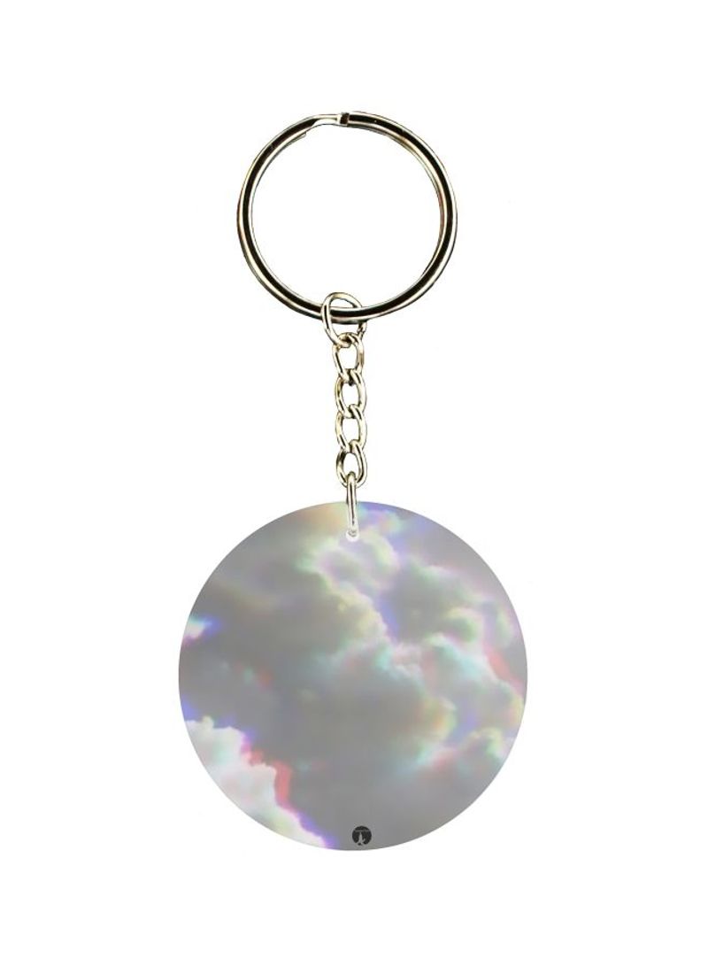 Cloud Printed Keychain