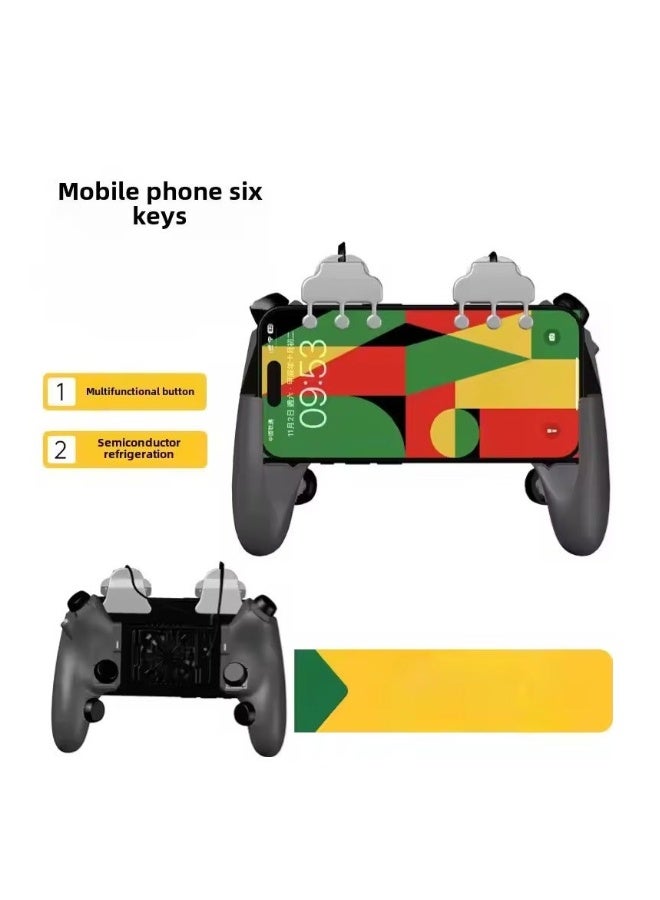 Sarafox 6-Button, 8-Finger Mobile Game Controller with Cooling Fan for Cooling and Heat Dissipation During Gaming, with a Physical Button Press Handle, Continuous Click, Continuous Macro Shooting - Image 2