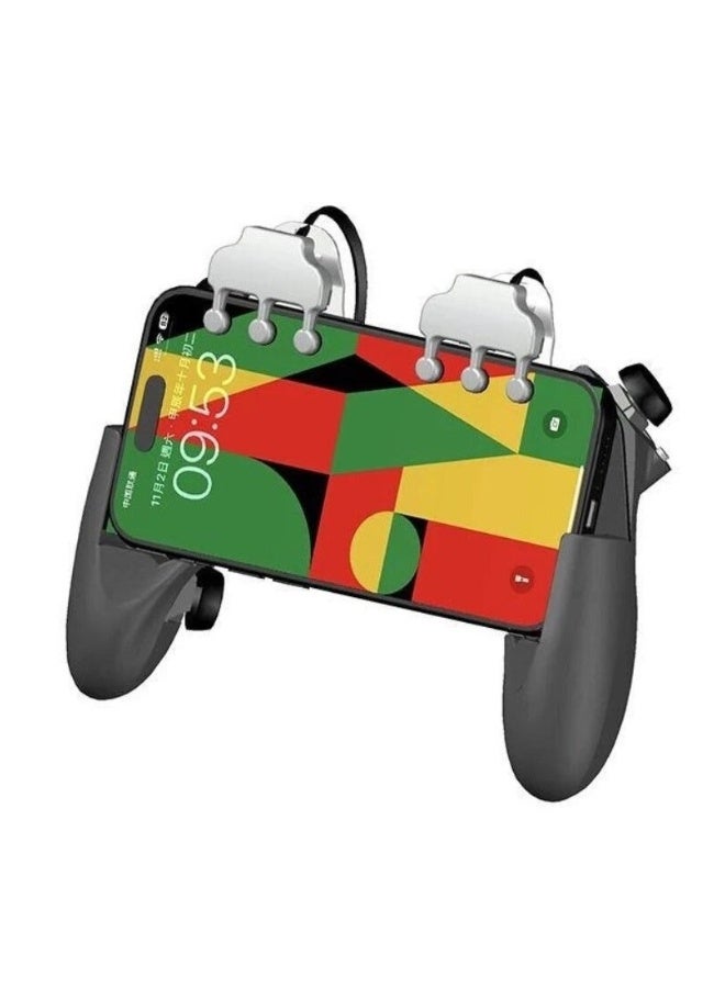 Sarafox 6-Button, 8-Finger Mobile Game Controller with Cooling Fan for Cooling and Heat Dissipation During Gaming, with a Physical Button Press Handle, Continuous Click, Continuous Macro Shooting - Image 1