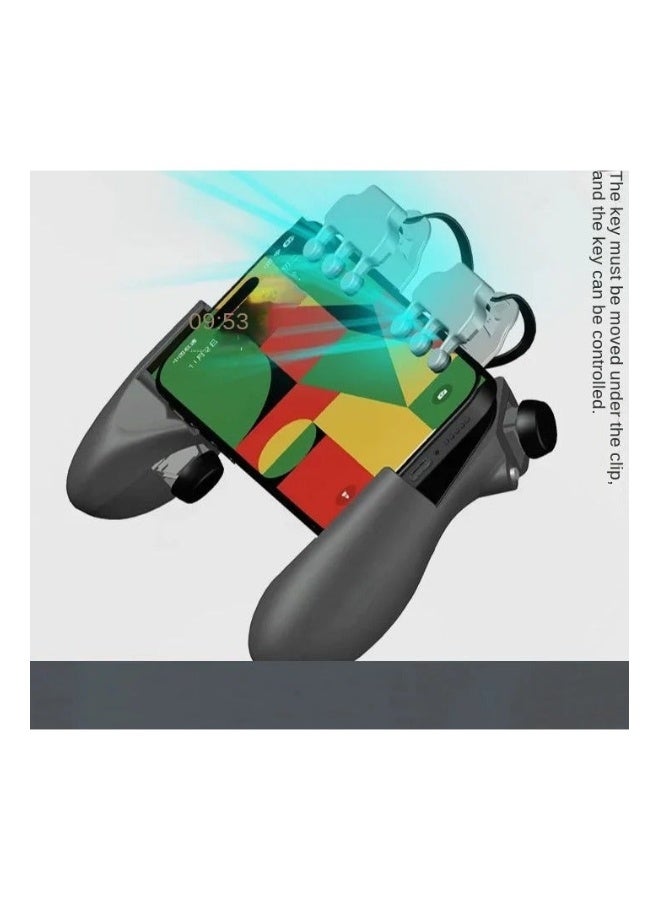 Sarafox 6-Button, 8-Finger Mobile Game Controller with Cooling Fan for Cooling and Heat Dissipation During Gaming, with a Physical Button Press Handle, Continuous Click, Continuous Macro Shooting - Image 4