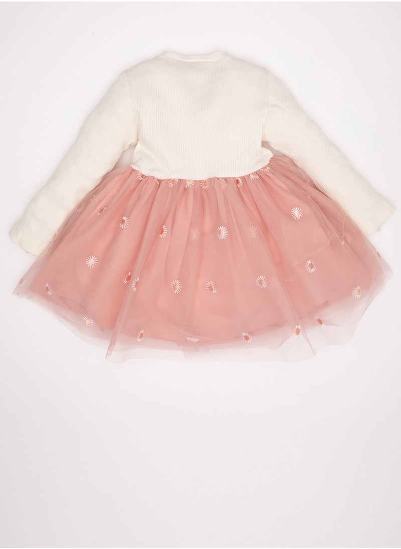 DeFacto Crew Neck Long Sleeve Ribbed Tutu Dress  - Image 2
