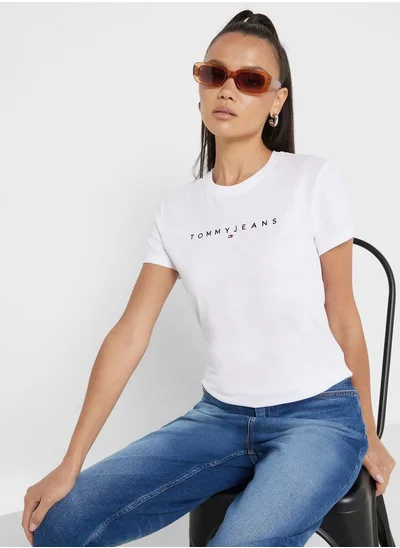 TOMMY JEANS Crew Neck Logo Printed T-Shirt