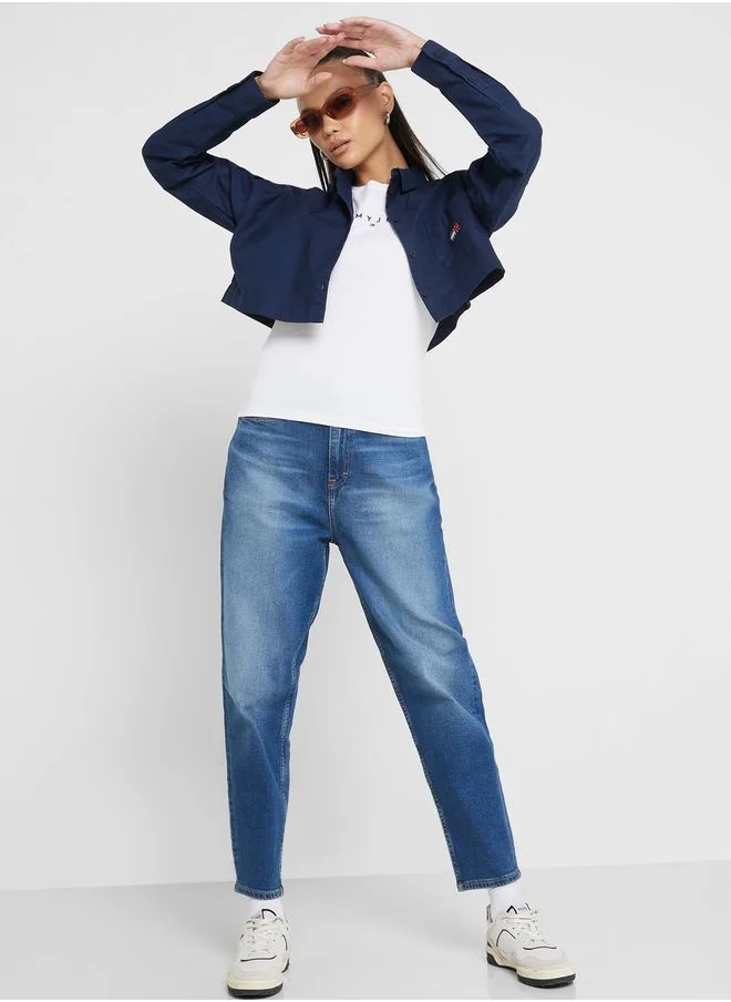 TOMMY JEANS Crew Neck Logo Printed T-Shirt