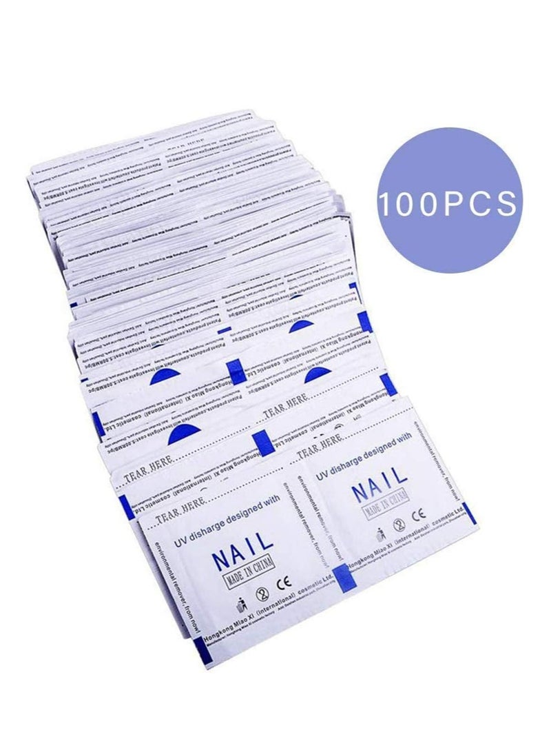 Fanski Nail Polish Remover Pads 100 Pcs Magic Soak-Off Gel Remover, Professional Wraps Soak Off Acrylic Fast Gentle Quality Foil Art Cleaner for Manicure - Image 1