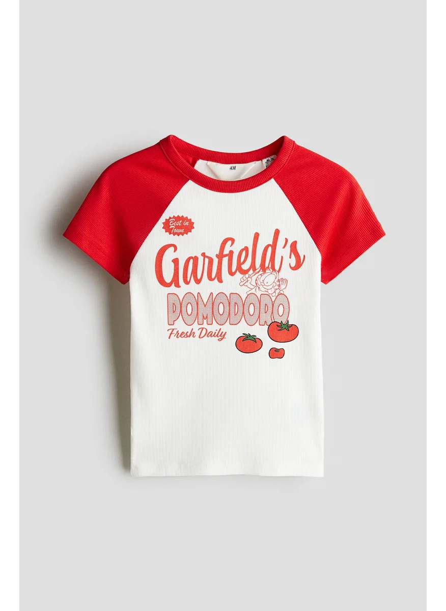 H&M Printed Jersey Top