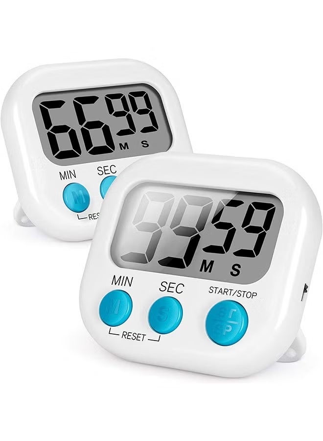 Large Screen Digital Kitchen Timer Magnetic Stopwatch Timer for Baking Kitchen Study Training Count-Up Counting Down Clock ,White - Image 1
