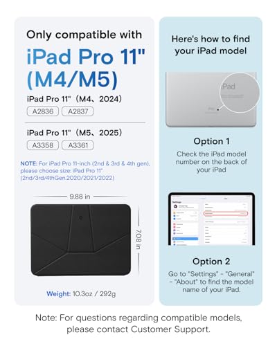 MOFT Dynamic Folio Case for iPad Pro 11- inch (M5 2025 / M4 2024), Slim Magnetic Stand Case with 20+ Viewing Angles, Auto Wake/Sleep, Ultra Thin, Jet Black - Image 2