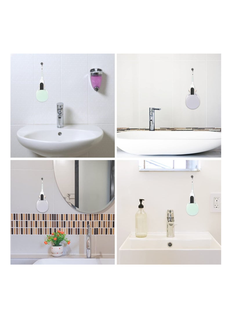 Generic 2 Pack Self-Adhesive Snail Toothbrush Holder for Bathroom and Dormitory, Punch-Free Mini Organizer for Electric Toothbrush and Toothpaste in Green and Grey  - Image 2