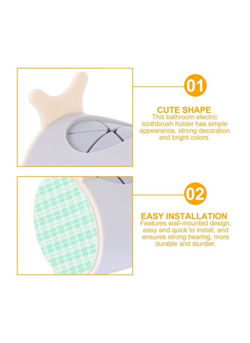 Generic 2 Pack Self-Adhesive Snail Toothbrush Holder for Bathroom and Dormitory, Punch-Free Mini Organizer for Electric Toothbrush and Toothpaste in Green and Grey  - Image 4