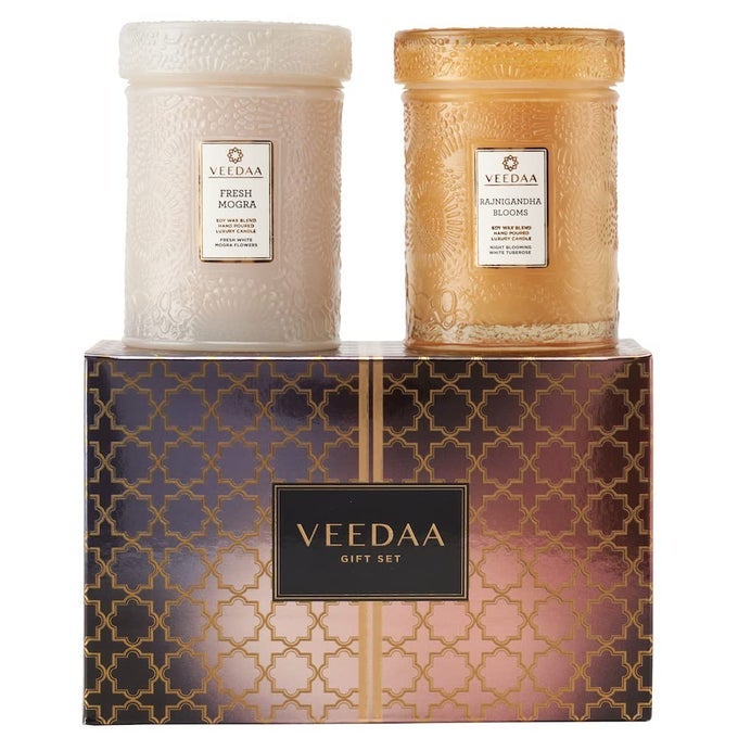 MANDALA GLASS DUO CANDLES GIFT SET STYLE 3