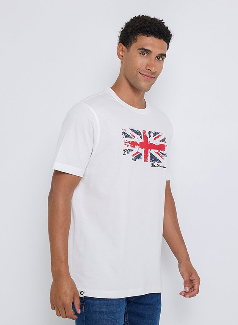 Ben Sherman Pima Cotton Chest Print Crew Neck T-Shirt - Image 3