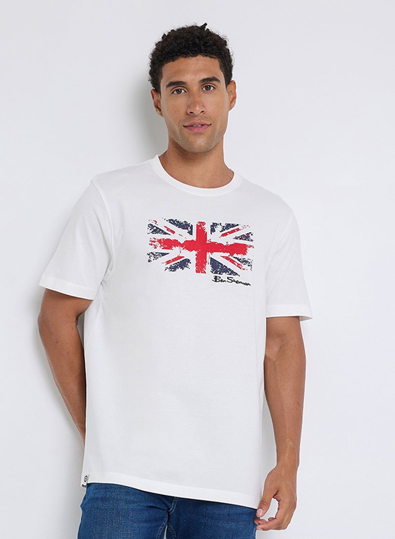 Ben Sherman Pima Cotton Chest Print Crew Neck T-Shirt - Image 1