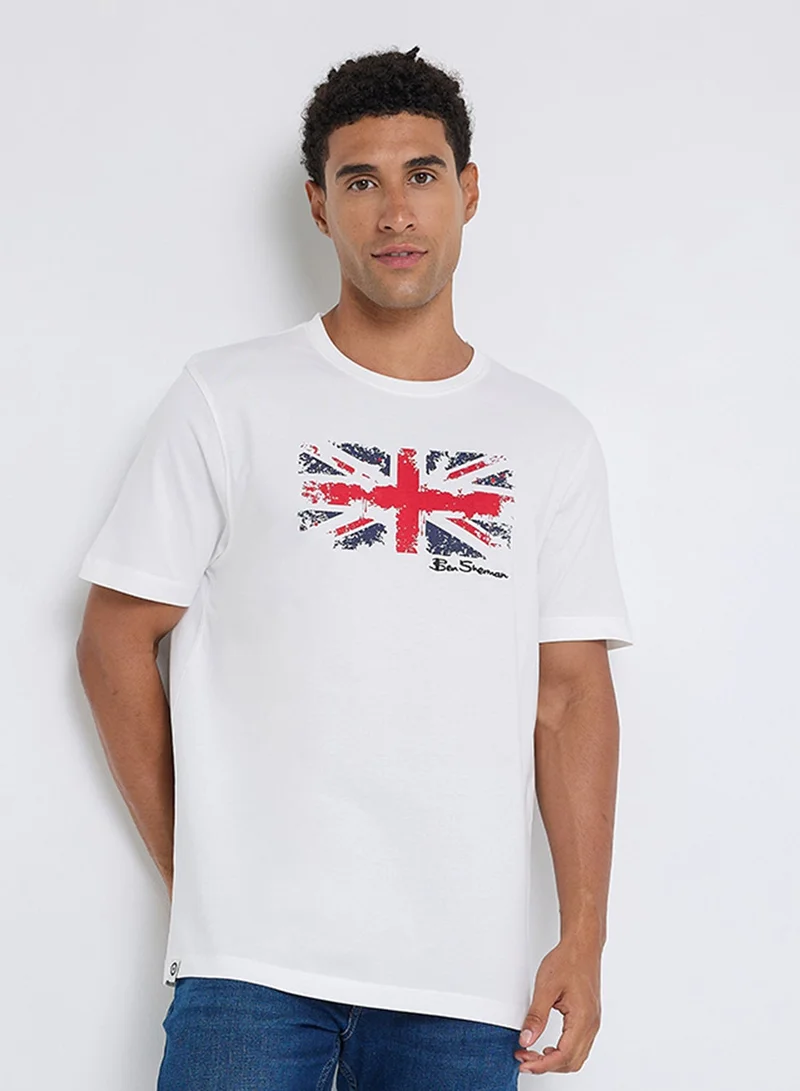 Ben Sherman Pima Cotton Chest Print Crew Neck T-Shirt