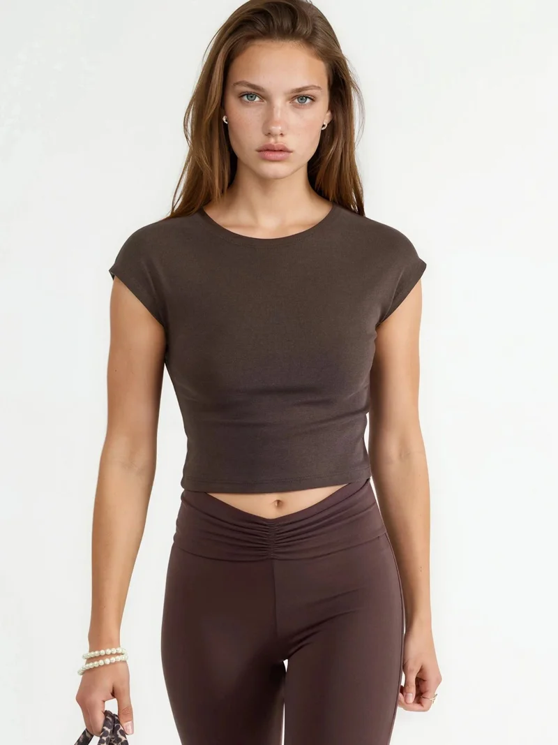 بوسيم BUSEM Cropped Modal Cotton Blend Sleeveless Top