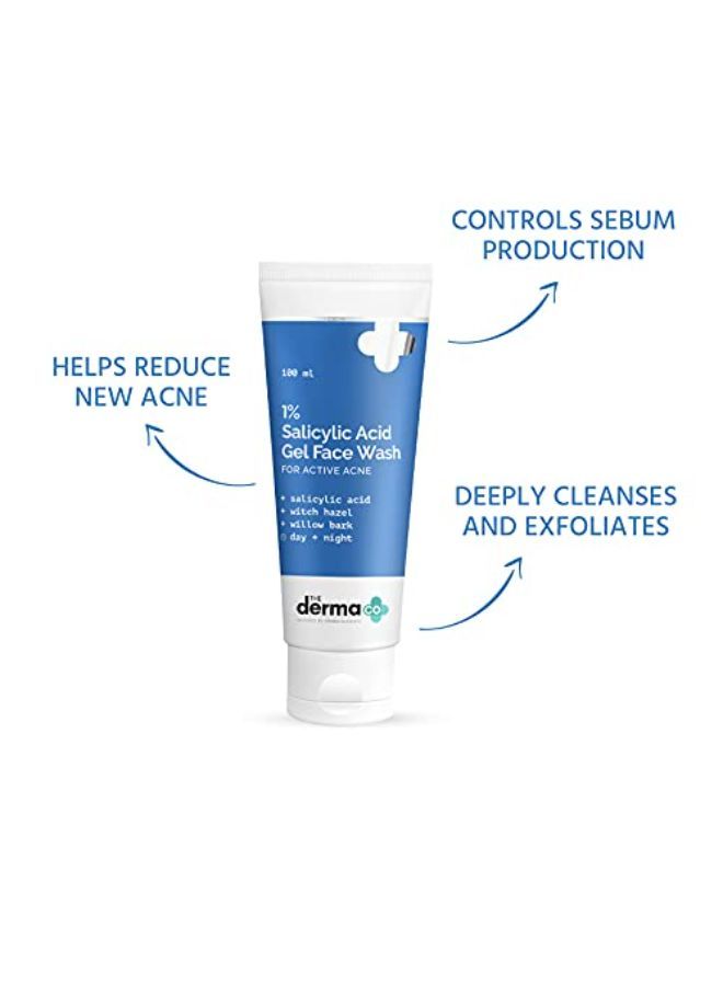 THE derma Co 1% Salicylic Acid Gel Face Wash With Salicylic Acid & Witch Hazel For Active Acne - 100 Ml(Dermaco)  - Image 4