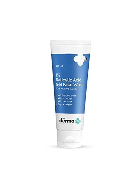 1% Salicylic Acid Gel Face Wash With Salicylic Acid & Witch Hazel For Active Acne - 100 Ml(Dermaco)