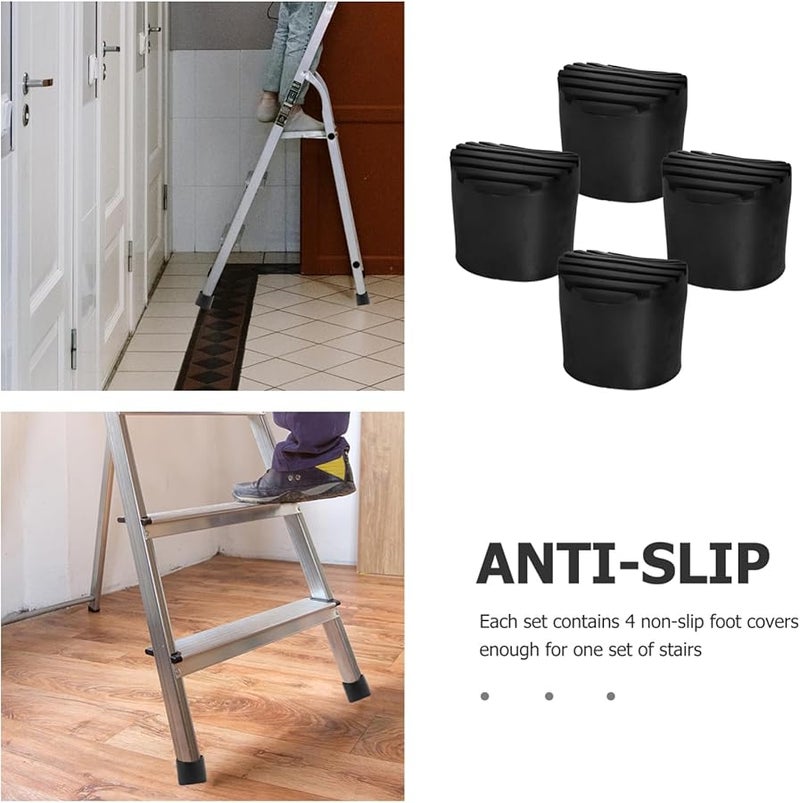 4Pcs Non Slip Ladder Feet Covers Rubber Pads 6X6X6CM Protect Floors Ensure Stability - Image 3
