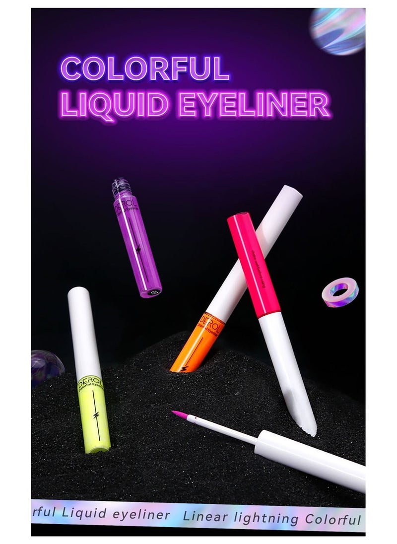 DEROL - Liquid Eyeliner Long Lasting Waterproof Professional Neon Makeup Colorful Eyeliners Set Sweat Smudge Proof Women Tool Kit,Soft,Smooth,Natural,Hyper Easy Suitable For Clubs, Stages, Parties - Image 1