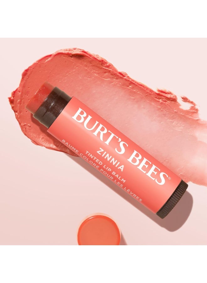 Burt's Bees 100% Natural Moisturizing Tinted Lip Balm, Zinnia, Pack of 2 | 4.25g Each - Image 4