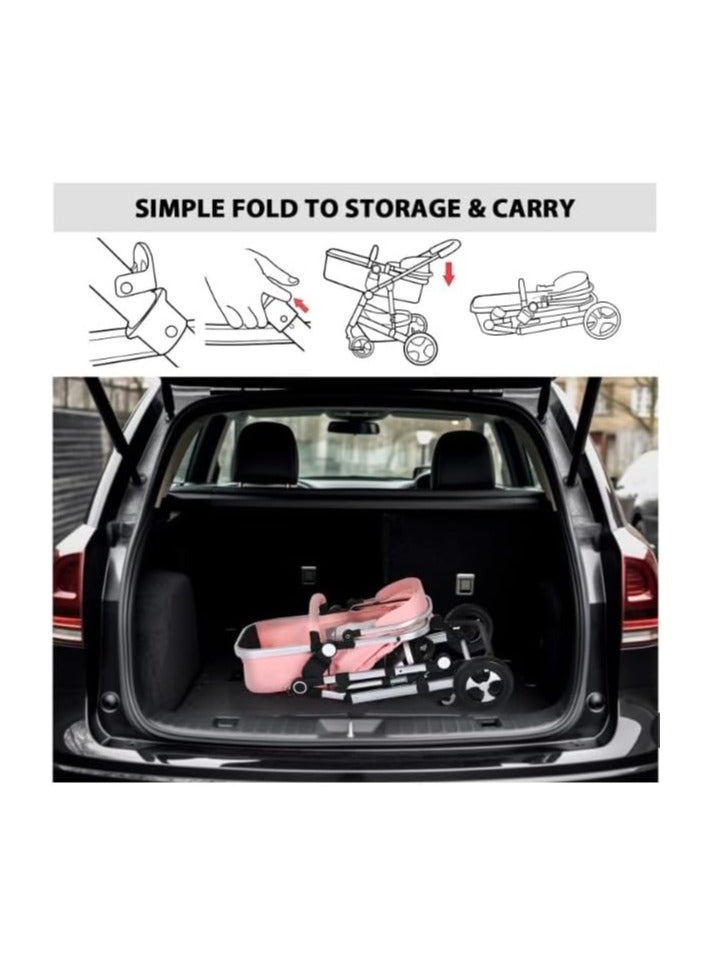 Cool Berry Convenience Stroller - Lightweight Travel Umbrella Stroller with Multi-Position Reclining Canopy, Pop-Up Sun Visor, Compact Folding Design, and Convenient Features for On-the-Go Parents - Image 5