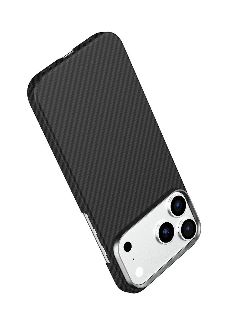 LEVELO iPhone 17 Pro Max MagSafe Case / Sergei 1500D Aramid Fiber Case / iP 17 Pro Max Back Cover - Black - Image 4