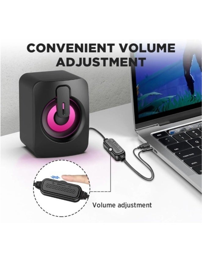 BAEKO Small USB Powered 3.5mm Aux Desktop Computer Speakers,PC Speakers for Desktop,Single Size 9x6.7x6.2 cm - Image 2
