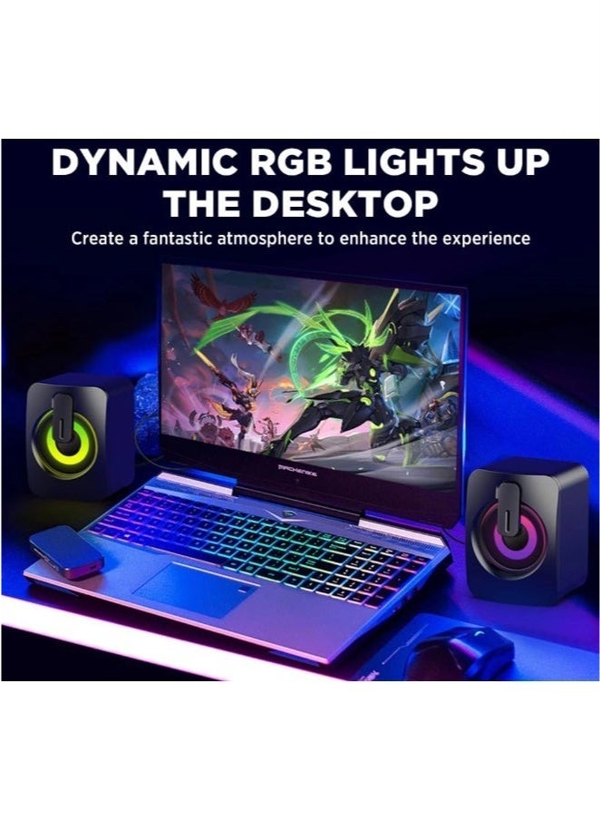 BAEKO Small USB Powered 3.5mm Aux Desktop Computer Speakers,PC Speakers for Desktop,Single Size 9x6.7x6.2 cm - Image 5