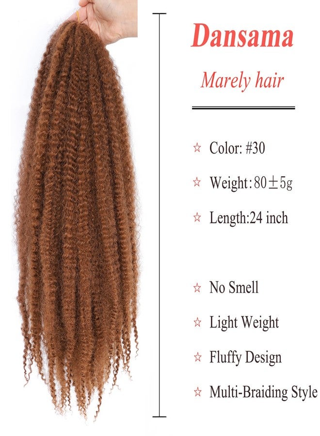 Dansama Marley Twist Braiding Hair 24 Inch 6 Packs Marley Braiding Hair Crochet Hair Extensions (24 Inch (Pack of 6), #30) - Image 2
