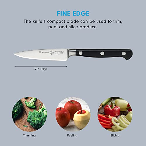 Messermeister Meridian Elite 3.5” Spear Point Paring Knife - Fine German Steel Alloy Blade - Rust Resistant & Easy to Maintain - Image 3