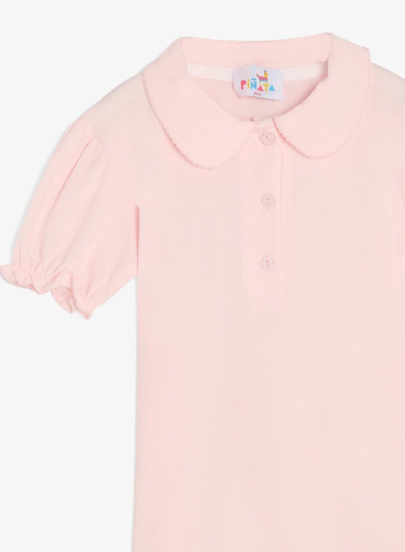 Pinata Pink Cotton Polo Tshirt - Image 4