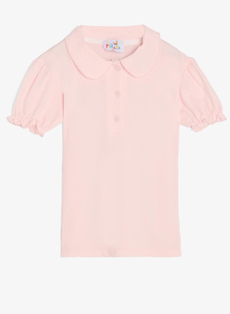 Pinata Pink Cotton Polo Tshirt - Image 2