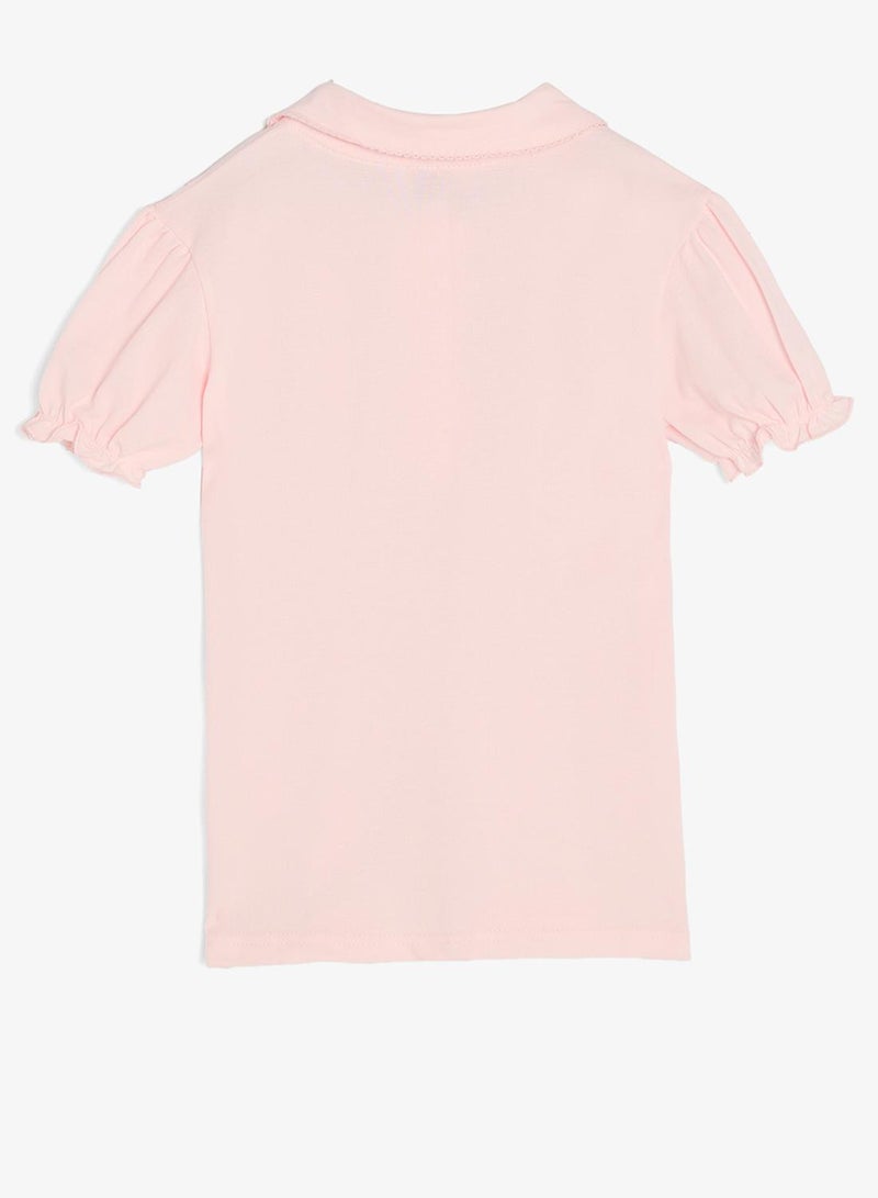 Pinata Pink Cotton Polo Tshirt - Image 3