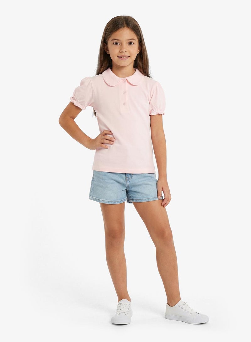 Pinata Pink Cotton Polo Tshirt - Image 1