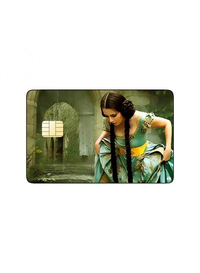 RKN PRINTED BANK CARD STICKER Beautiful Woman Drawing With Long Hair - Image 1