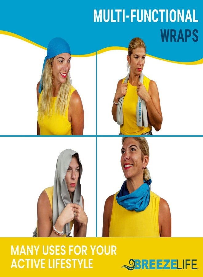 Breezelife Breeze Life Cool WRAP Microfiber Cooling Towels for Hot Weather, Cooling Neck Wraps, Instant Relief Sports Towel for Athletes, Running, Yoga, Workout, Golf, Biking, 2 Pack - Image 3
