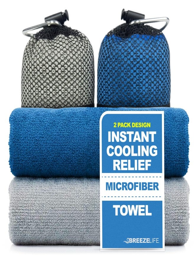 Breezelife Breeze Life Cool WRAP Microfiber Cooling Towels for Hot Weather, Cooling Neck Wraps, Instant Relief Sports Towel for Athletes, Running, Yoga, Workout, Golf, Biking, 2 Pack - Image 1