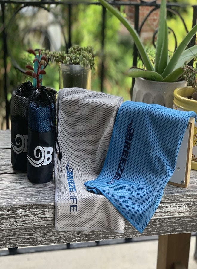Breezelife Breeze Life Cool WRAP Microfiber Cooling Towels for Hot Weather, Cooling Neck Wraps, Instant Relief Sports Towel for Athletes, Running, Yoga, Workout, Golf, Biking, 2 Pack - Image 4