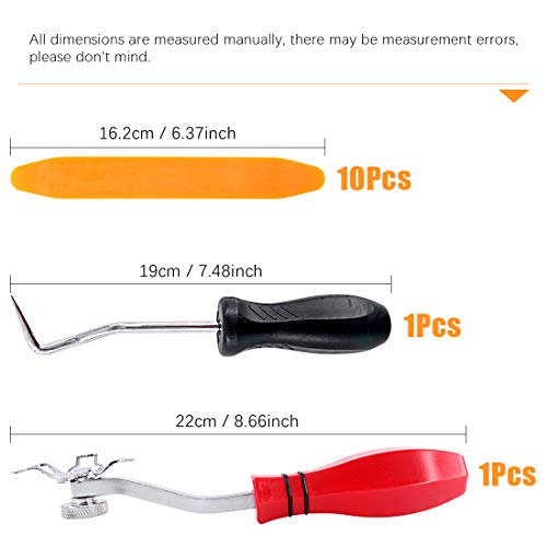 Rustark 12 Piece Windshield Installation Tools kit, 10 Piece Stick Setting Tool, 1 Piece Offset Windshield Installing Tool, 1 Piece Cotter Pin Puller for Installing Windshield Gaskets, Trim and Strips - Image 2