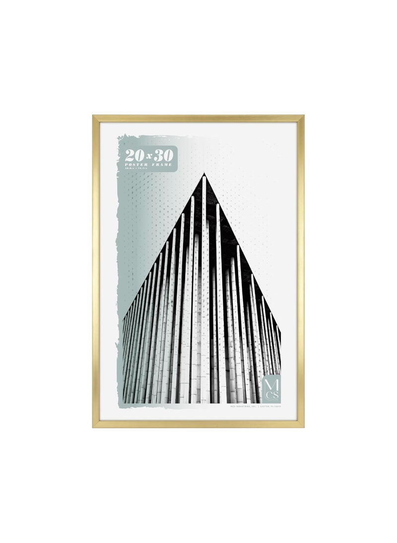 MCS MCS Foundation 20x30 Poster Frame Traditional Brass Vertical  Horizontal Wall Hanging Large Picture Frame for Photos Posters  Art Prints 1Pack 