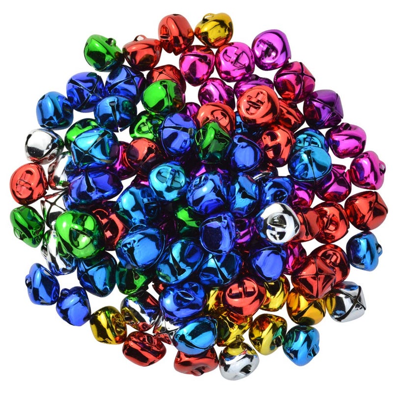 100pcs Jingle Bells Marrywindix 1 Inch Craft Bells Bulk DIY Bells for Christmas Party Festival Decoration and Home Decoration