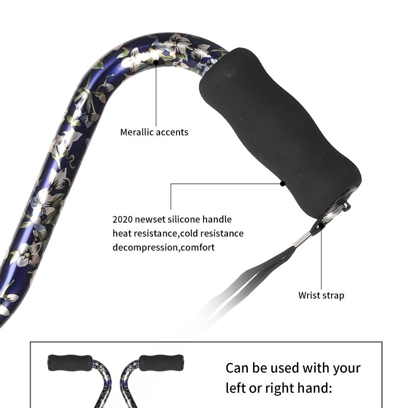 LIXIANG Elegant Walking Cane for Women, Foldable & Adjustable Cane for Seniors with Self-Standing Tip | Lightweight Mobility Aid for Stability & Balance Support - Image 3