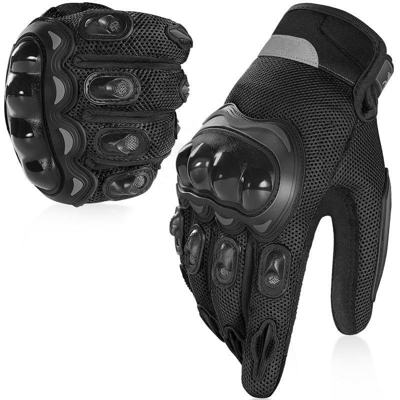 COFIT Breathable Mesh Motorcycle Gloves Touchscreen Protective Motorbike Gloves for Men and Women BMX ATV MTB Riding Road Racing Motocross Racing Cycling Black M - Image 3